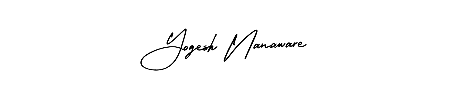 How to Draw Yogesh Nanaware signature style? AmerikaSignatureDemo-Regular is a latest design signature styles for name Yogesh Nanaware. Yogesh Nanaware signature style 3 images and pictures png
