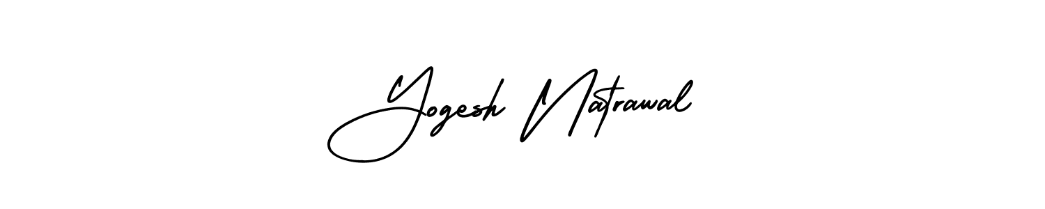 The best way (AmerikaSignatureDemo-Regular) to make a short signature is to pick only two or three words in your name. The name Yogesh Natrawal include a total of six letters. For converting this name. Yogesh Natrawal signature style 3 images and pictures png