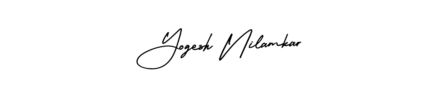 Similarly AmerikaSignatureDemo-Regular is the best handwritten signature design. Signature creator online .You can use it as an online autograph creator for name Yogesh Nilamkar. Yogesh Nilamkar signature style 3 images and pictures png