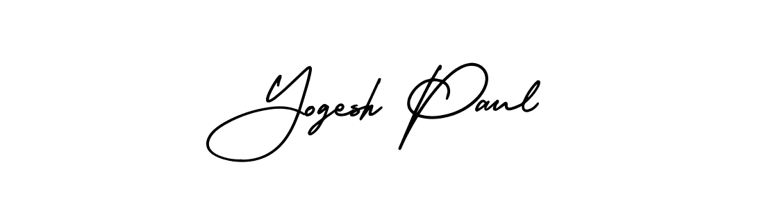 The best way (AmerikaSignatureDemo-Regular) to make a short signature is to pick only two or three words in your name. The name Yogesh Paul include a total of six letters. For converting this name. Yogesh Paul signature style 3 images and pictures png