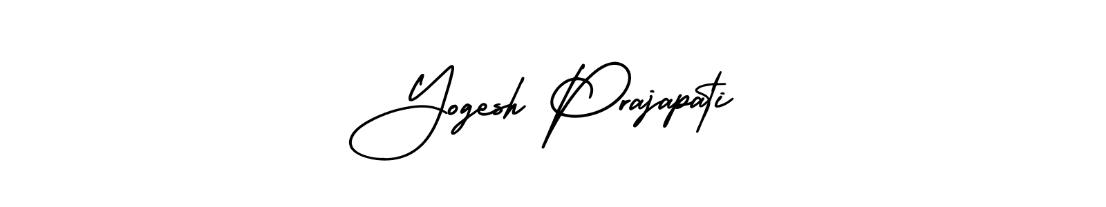 The best way (AmerikaSignatureDemo-Regular) to make a short signature is to pick only two or three words in your name. The name Yogesh Prajapati include a total of six letters. For converting this name. Yogesh Prajapati signature style 3 images and pictures png