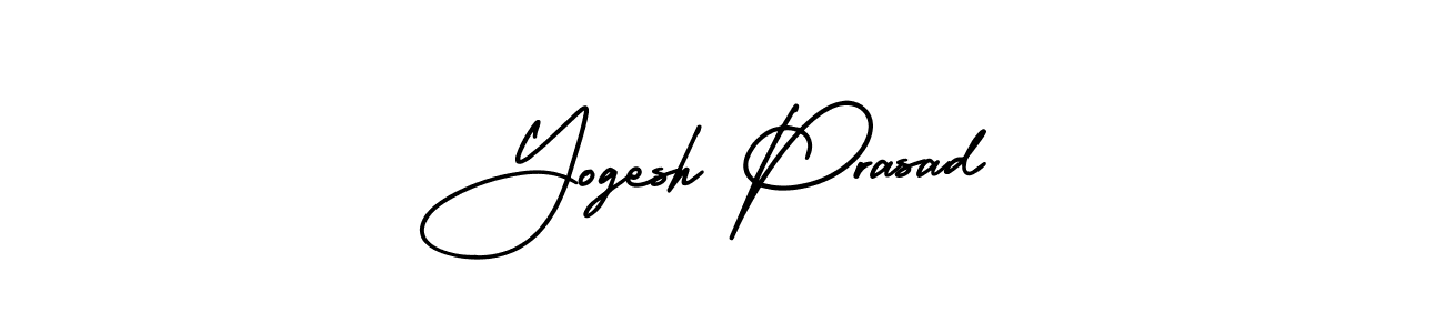 The best way (AmerikaSignatureDemo-Regular) to make a short signature is to pick only two or three words in your name. The name Yogesh Prasad include a total of six letters. For converting this name. Yogesh Prasad signature style 3 images and pictures png