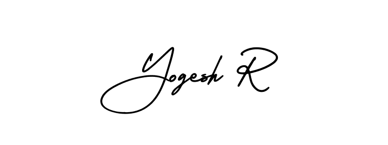 Use a signature maker to create a handwritten signature online. With this signature software, you can design (AmerikaSignatureDemo-Regular) your own signature for name Yogesh R. Yogesh R signature style 3 images and pictures png