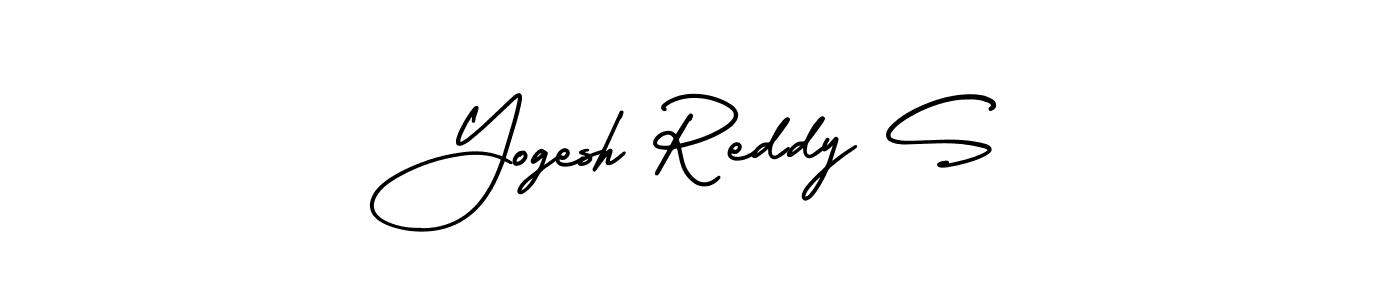 The best way (AmerikaSignatureDemo-Regular) to make a short signature is to pick only two or three words in your name. The name Yogesh Reddy S include a total of six letters. For converting this name. Yogesh Reddy S signature style 3 images and pictures png