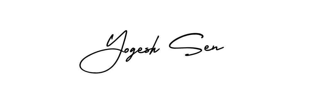AmerikaSignatureDemo-Regular is a professional signature style that is perfect for those who want to add a touch of class to their signature. It is also a great choice for those who want to make their signature more unique. Get Yogesh Sen name to fancy signature for free. Yogesh Sen signature style 3 images and pictures png