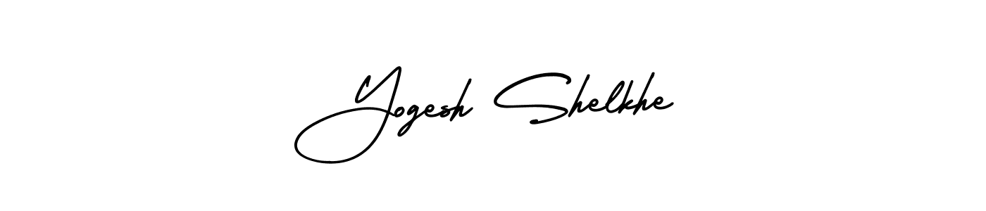 This is the best signature style for the Yogesh Shelkhe name. Also you like these signature font (AmerikaSignatureDemo-Regular). Mix name signature. Yogesh Shelkhe signature style 3 images and pictures png