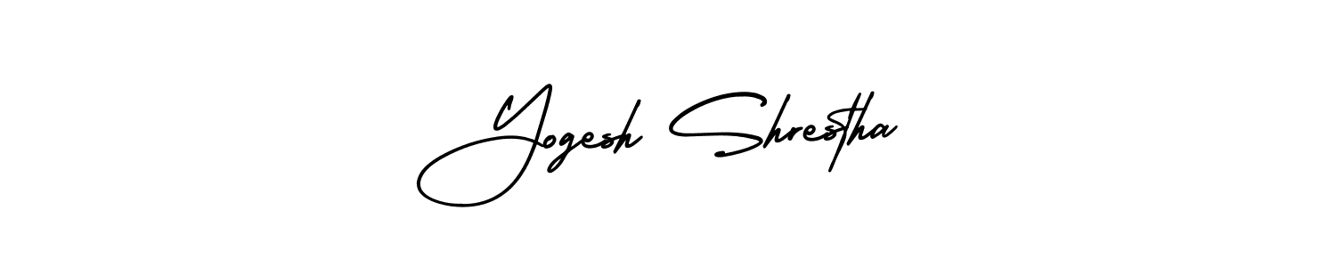 Make a short Yogesh Shrestha signature style. Manage your documents anywhere anytime using AmerikaSignatureDemo-Regular. Create and add eSignatures, submit forms, share and send files easily. Yogesh Shrestha signature style 3 images and pictures png