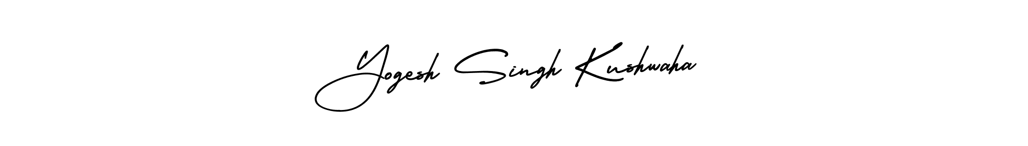 The best way (AmerikaSignatureDemo-Regular) to make a short signature is to pick only two or three words in your name. The name Yogesh Singh Kushwaha include a total of six letters. For converting this name. Yogesh Singh Kushwaha signature style 3 images and pictures png