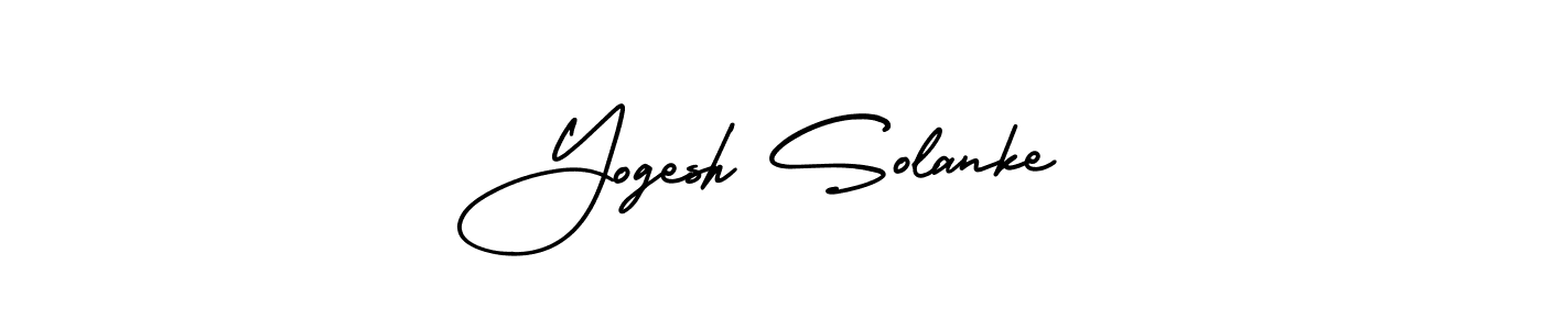 This is the best signature style for the Yogesh Solanke name. Also you like these signature font (AmerikaSignatureDemo-Regular). Mix name signature. Yogesh Solanke signature style 3 images and pictures png