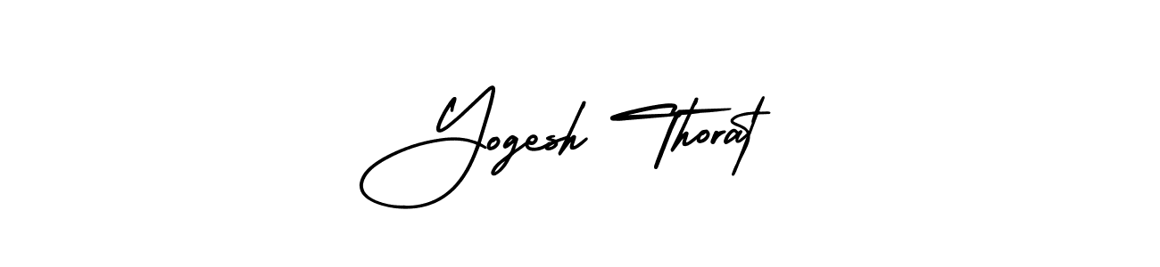 The best way (AmerikaSignatureDemo-Regular) to make a short signature is to pick only two or three words in your name. The name Yogesh Thorat include a total of six letters. For converting this name. Yogesh Thorat signature style 3 images and pictures png