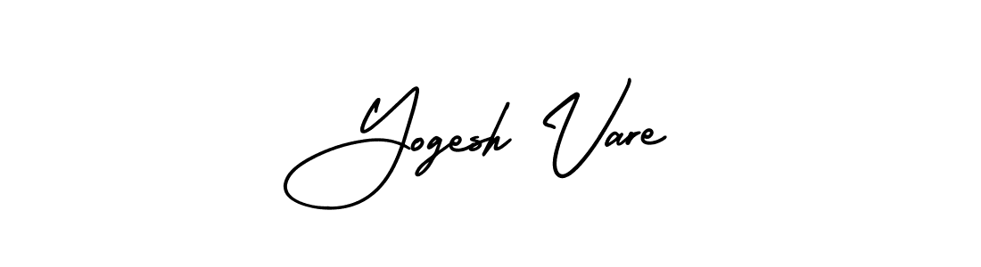 You should practise on your own different ways (AmerikaSignatureDemo-Regular) to write your name (Yogesh Vare) in signature. don't let someone else do it for you. Yogesh Vare signature style 3 images and pictures png