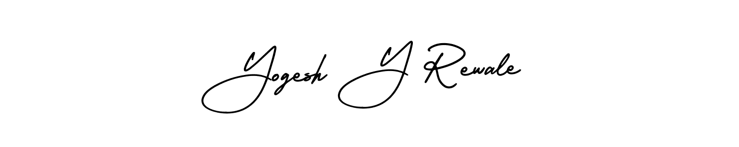 This is the best signature style for the Yogesh Y Rewale name. Also you like these signature font (AmerikaSignatureDemo-Regular). Mix name signature. Yogesh Y Rewale signature style 3 images and pictures png