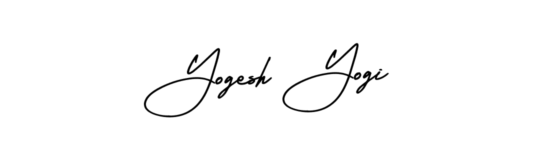 The best way (AmerikaSignatureDemo-Regular) to make a short signature is to pick only two or three words in your name. The name Yogesh Yogi include a total of six letters. For converting this name. Yogesh Yogi signature style 3 images and pictures png