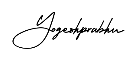You should practise on your own different ways (AmerikaSignatureDemo-Regular) to write your name (Yogeshprabhu) in signature. Don't let someone else do it for you. Yogeshprabhu signature style 3 images and pictures png
