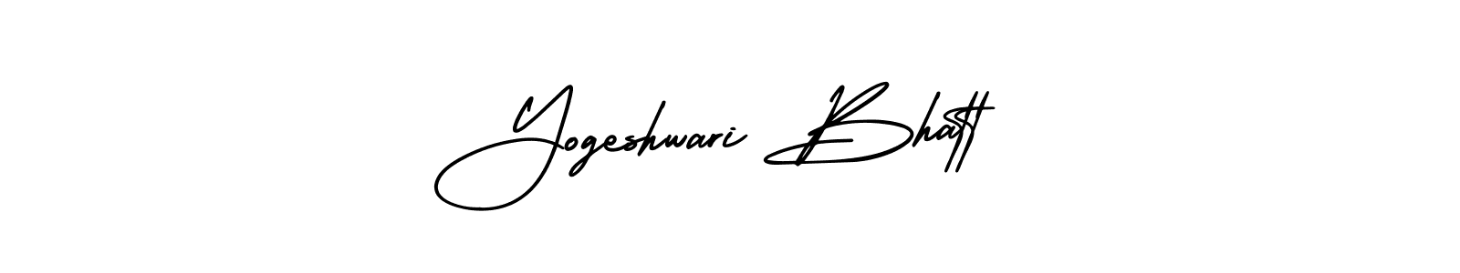 You should practise on your own different ways (AmerikaSignatureDemo-Regular) to write your name (Yogeshwari Bhatt) in signature. don't let someone else do it for you. Yogeshwari Bhatt signature style 3 images and pictures png