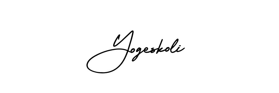 if you are searching for the best signature style for your name Yogeskoli. so please give up your signature search. here we have designed multiple signature styles  using AmerikaSignatureDemo-Regular. Yogeskoli signature style 3 images and pictures png