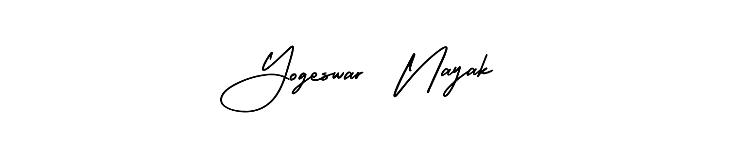 The best way (AmerikaSignatureDemo-Regular) to make a short signature is to pick only two or three words in your name. The name Yogeswar  Nayak include a total of six letters. For converting this name. Yogeswar  Nayak signature style 3 images and pictures png