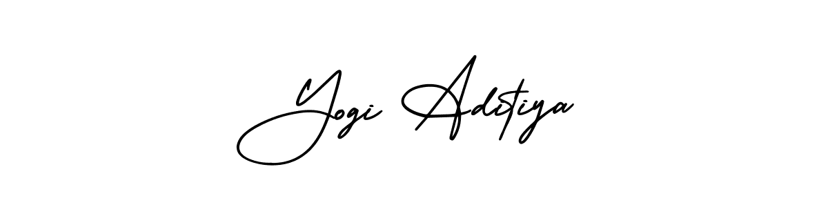 It looks lik you need a new signature style for name Yogi Aditiya. Design unique handwritten (AmerikaSignatureDemo-Regular) signature with our free signature maker in just a few clicks. Yogi Aditiya signature style 3 images and pictures png