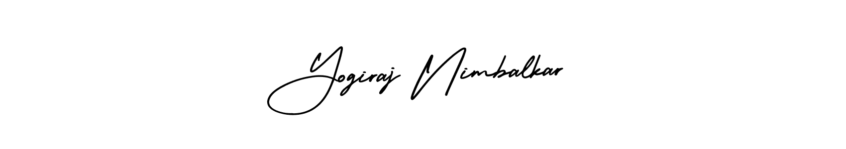 The best way (AmerikaSignatureDemo-Regular) to make a short signature is to pick only two or three words in your name. The name Yogiraj Nimbalkar include a total of six letters. For converting this name. Yogiraj Nimbalkar signature style 3 images and pictures png