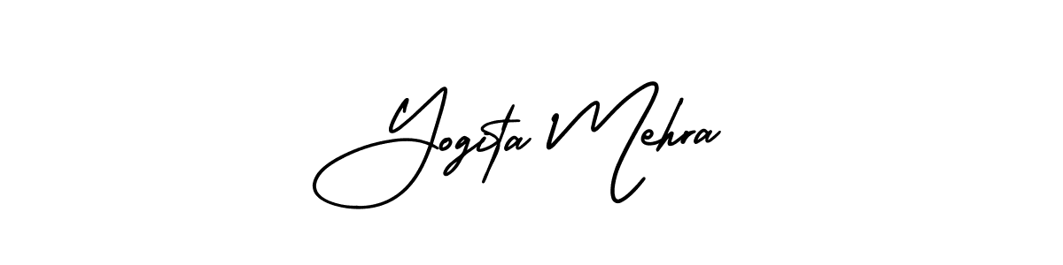 Yogita Mehra stylish signature style. Best Handwritten Sign (AmerikaSignatureDemo-Regular) for my name. Handwritten Signature Collection Ideas for my name Yogita Mehra. Yogita Mehra signature style 3 images and pictures png