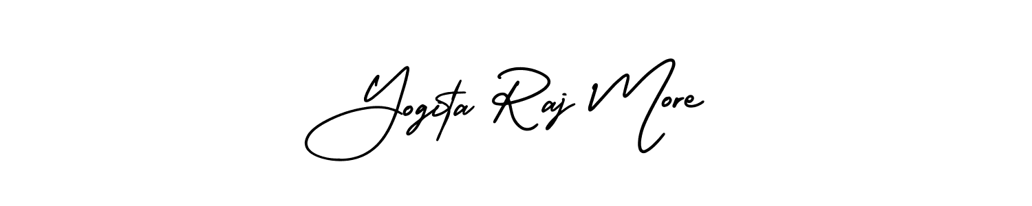 The best way (AmerikaSignatureDemo-Regular) to make a short signature is to pick only two or three words in your name. The name Yogita Raj More include a total of six letters. For converting this name. Yogita Raj More signature style 3 images and pictures png