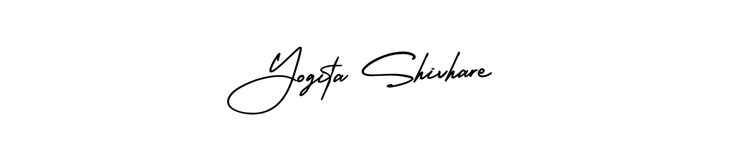 You should practise on your own different ways (AmerikaSignatureDemo-Regular) to write your name (Yogita Shivhare) in signature. don't let someone else do it for you. Yogita Shivhare signature style 3 images and pictures png