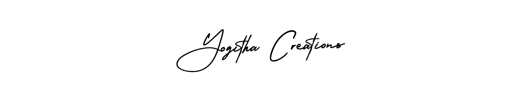 How to make Yogitha Creations signature? AmerikaSignatureDemo-Regular is a professional autograph style. Create handwritten signature for Yogitha Creations name. Yogitha Creations signature style 3 images and pictures png