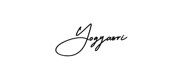 The best way (AmerikaSignatureDemo-Regular) to make a short signature is to pick only two or three words in your name. The name Yogyasri include a total of six letters. For converting this name. Yogyasri signature style 3 images and pictures png