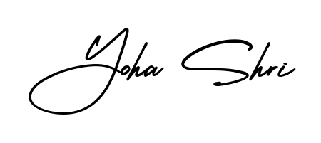The AmerikaSignatureDemo-Regular lettering style adds unique flourish to name Yoha Shri. Stand out with a custom digital autograph made in seconds. Yoha Shri signature style 3 images and pictures png