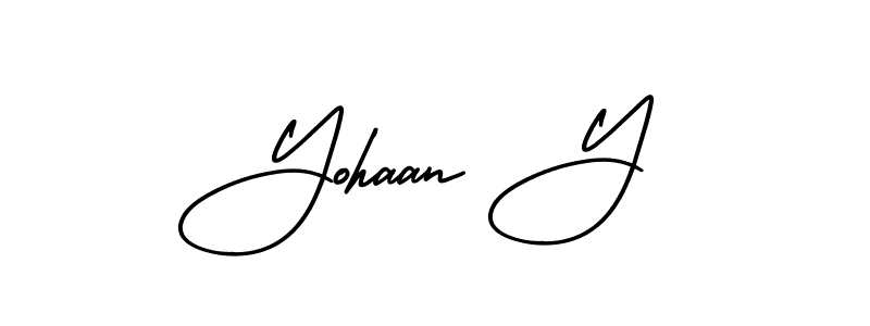Use a signature maker to create a handwritten signature online. With this signature software, you can design (AmerikaSignatureDemo-Regular) your own signature for name Yohaan Y. Yohaan Y signature style 3 images and pictures png