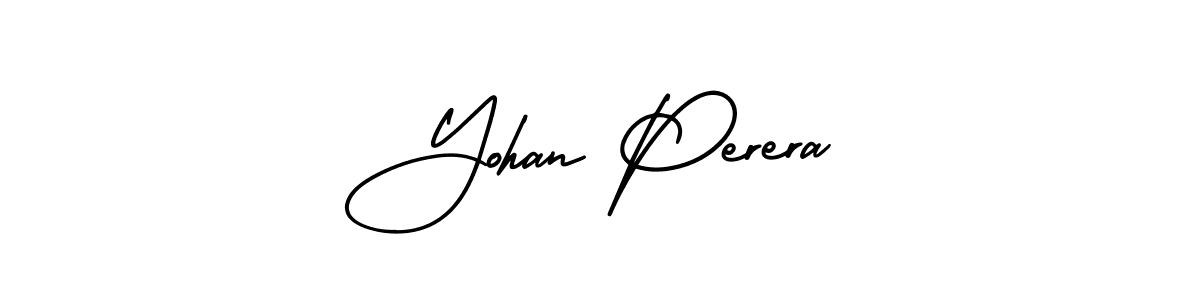 You should practise on your own different ways (AmerikaSignatureDemo-Regular) to write your name (Yohan Perera) in signature. don't let someone else do it for you. Yohan Perera signature style 3 images and pictures png