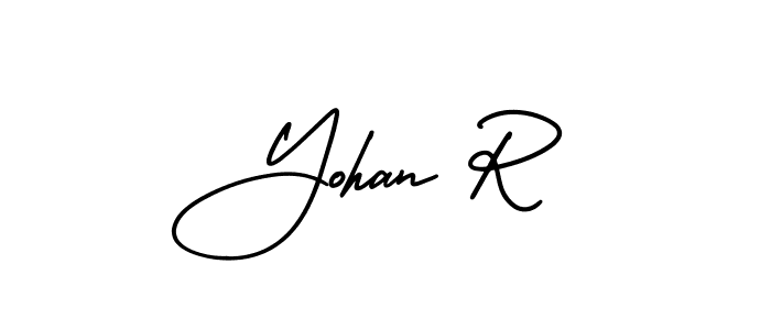 Use a signature maker to create a handwritten signature online. With this signature software, you can design (AmerikaSignatureDemo-Regular) your own signature for name Yohan R. Yohan R signature style 3 images and pictures png