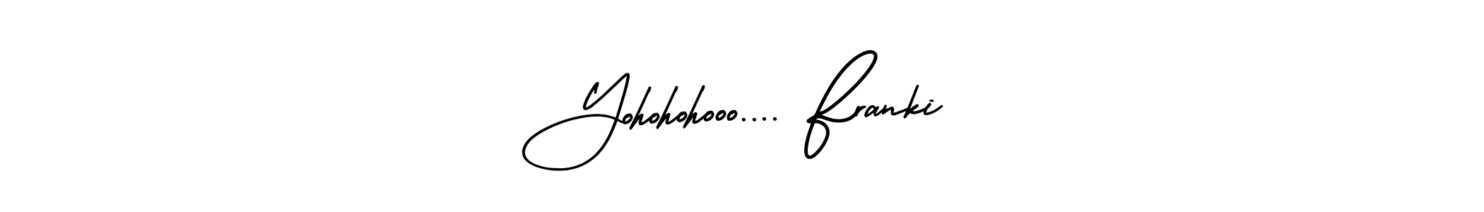 The best way (AmerikaSignatureDemo-Regular) to make a short signature is to pick only two or three words in your name. The name Yohohohooo.... Franki include a total of six letters. For converting this name. Yohohohooo.... Franki signature style 3 images and pictures png