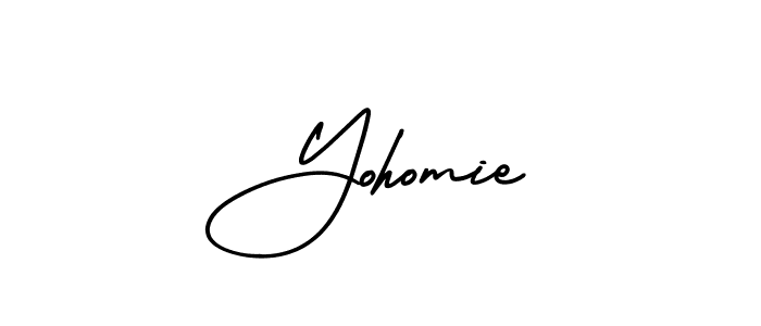AmerikaSignatureDemo-Regular is a professional signature style that is perfect for those who want to add a touch of class to their signature. It is also a great choice for those who want to make their signature more unique. Get Yohomie name to fancy signature for free. Yohomie signature style 3 images and pictures png