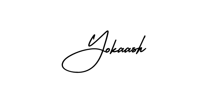 Use a signature maker to create a handwritten signature online. With this signature software, you can design (AmerikaSignatureDemo-Regular) your own signature for name Yokaash. Yokaash signature style 3 images and pictures png