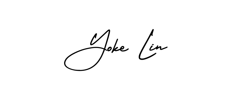 How to make Yoke Lin signature? AmerikaSignatureDemo-Regular is a professional autograph style. Create handwritten signature for Yoke Lin name. Yoke Lin signature style 3 images and pictures png