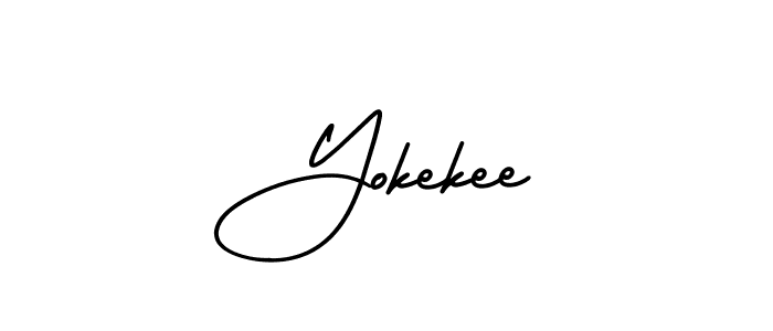 Make a beautiful signature design for name Yokekee. With this signature (AmerikaSignatureDemo-Regular) style, you can create a handwritten signature for free. Yokekee signature style 3 images and pictures png