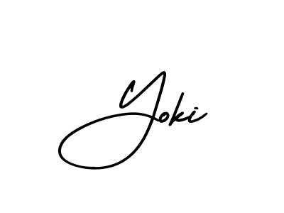 How to make Yoki signature? AmerikaSignatureDemo-Regular is a professional autograph style. Create handwritten signature for Yoki name. Yoki signature style 3 images and pictures png