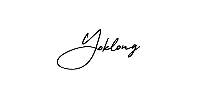How to make Yoklong name signature. Use AmerikaSignatureDemo-Regular style for creating short signs online. This is the latest handwritten sign. Yoklong signature style 3 images and pictures png