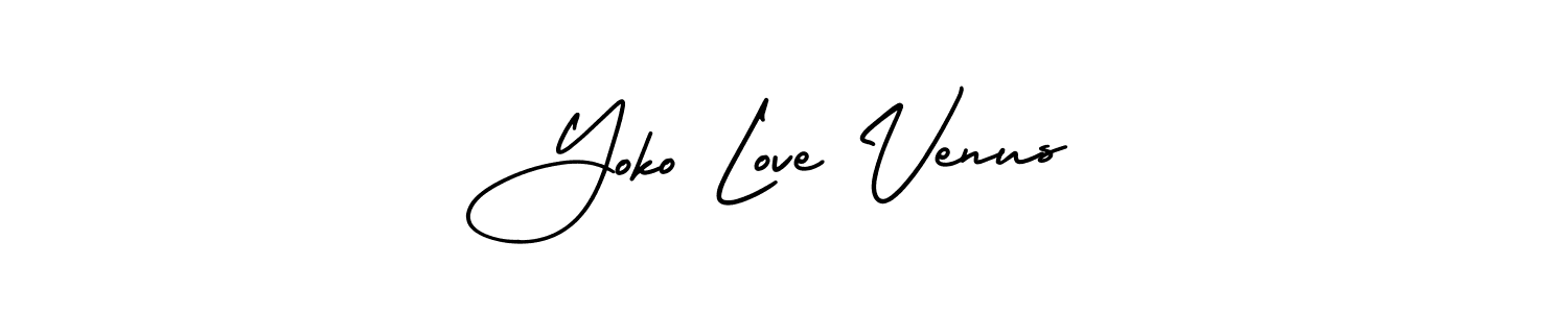 Yoko Love Venus stylish signature style. Best Handwritten Sign (AmerikaSignatureDemo-Regular) for my name. Handwritten Signature Collection Ideas for my name Yoko Love Venus. Yoko Love Venus signature style 3 images and pictures png