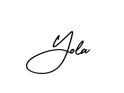 The best way (AmerikaSignatureDemo-Regular) to make a short signature is to pick only two or three words in your name. The name Yola include a total of six letters. For converting this name. Yola signature style 3 images and pictures png