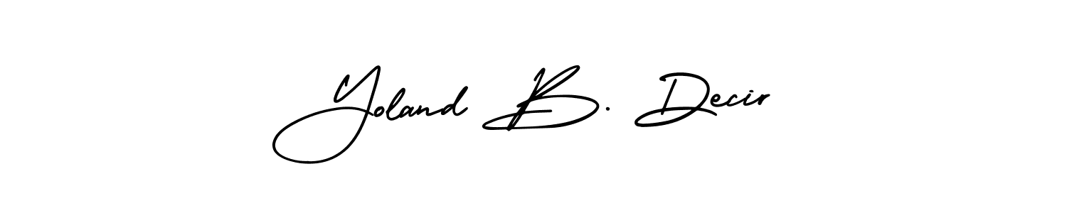 Design your own signature with our free online signature maker. With this signature software, you can create a handwritten (AmerikaSignatureDemo-Regular) signature for name Yoland B. Decir. Yoland B. Decir signature style 3 images and pictures png