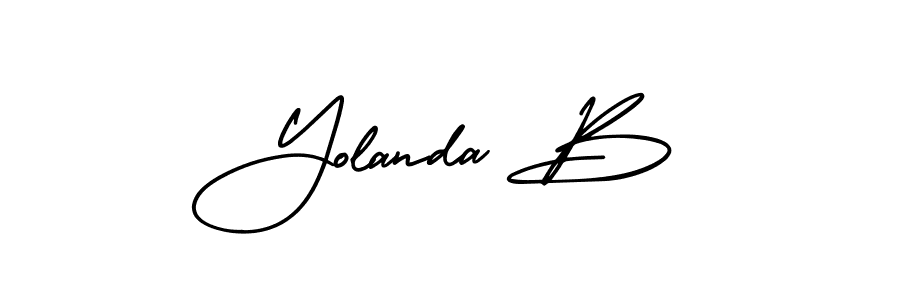 Use a signature maker to create a handwritten signature online. With this signature software, you can design (AmerikaSignatureDemo-Regular) your own signature for name Yolanda B. Yolanda B signature style 3 images and pictures png