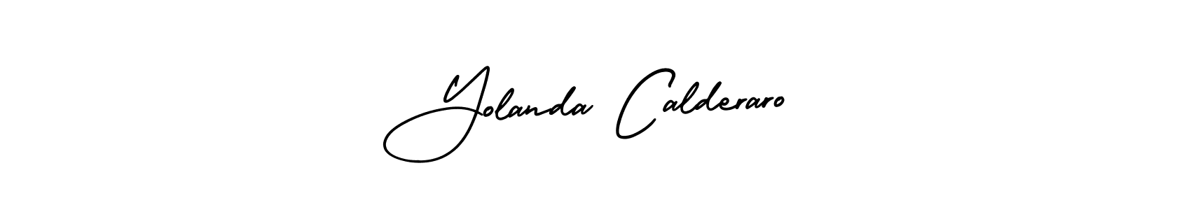 The best way (AmerikaSignatureDemo-Regular) to make a short signature is to pick only two or three words in your name. The name Yolanda Calderaro include a total of six letters. For converting this name. Yolanda Calderaro signature style 3 images and pictures png