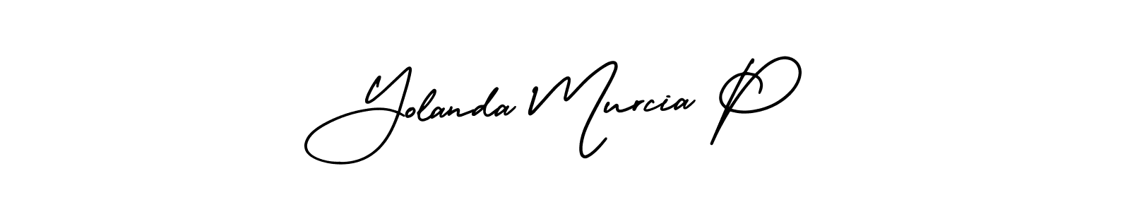 if you are searching for the best signature style for your name Yolanda Murcia P. so please give up your signature search. here we have designed multiple signature styles  using AmerikaSignatureDemo-Regular. Yolanda Murcia P signature style 3 images and pictures png