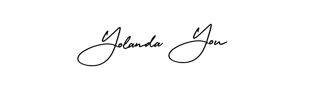 AmerikaSignatureDemo-Regular is a professional signature style that is perfect for those who want to add a touch of class to their signature. It is also a great choice for those who want to make their signature more unique. Get Yolanda You name to fancy signature for free. Yolanda You signature style 3 images and pictures png