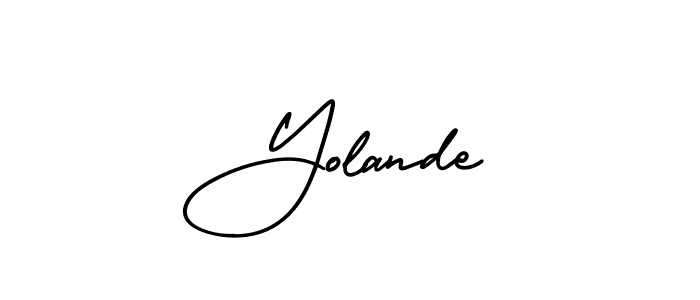 Yolande stylish signature style. Best Handwritten Sign (AmerikaSignatureDemo-Regular) for my name. Handwritten Signature Collection Ideas for my name Yolande. Yolande signature style 3 images and pictures png