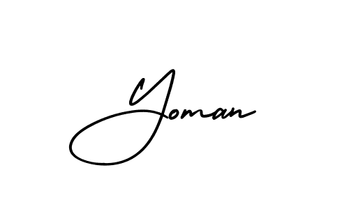 Make a beautiful signature design for name Yoman. With this signature (AmerikaSignatureDemo-Regular) style, you can create a handwritten signature for free. Yoman signature style 3 images and pictures png