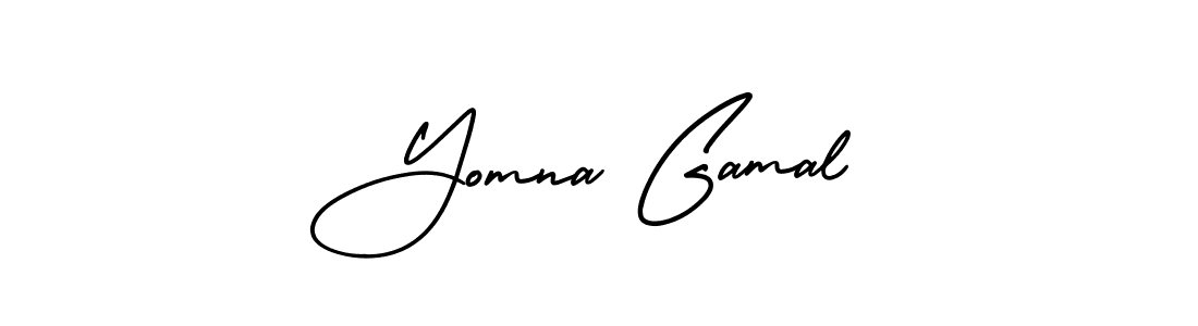 Use a signature maker to create a handwritten signature online. With this signature software, you can design (AmerikaSignatureDemo-Regular) your own signature for name Yomna Gamal. Yomna Gamal signature style 3 images and pictures png