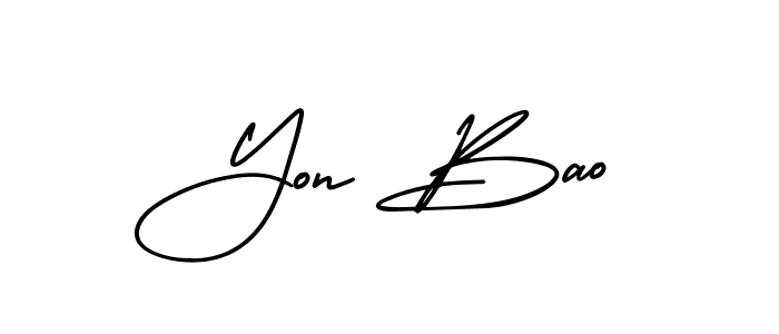 Also You can easily find your signature by using the search form. We will create Yon Bao name handwritten signature images for you free of cost using AmerikaSignatureDemo-Regular sign style. Yon Bao signature style 3 images and pictures png